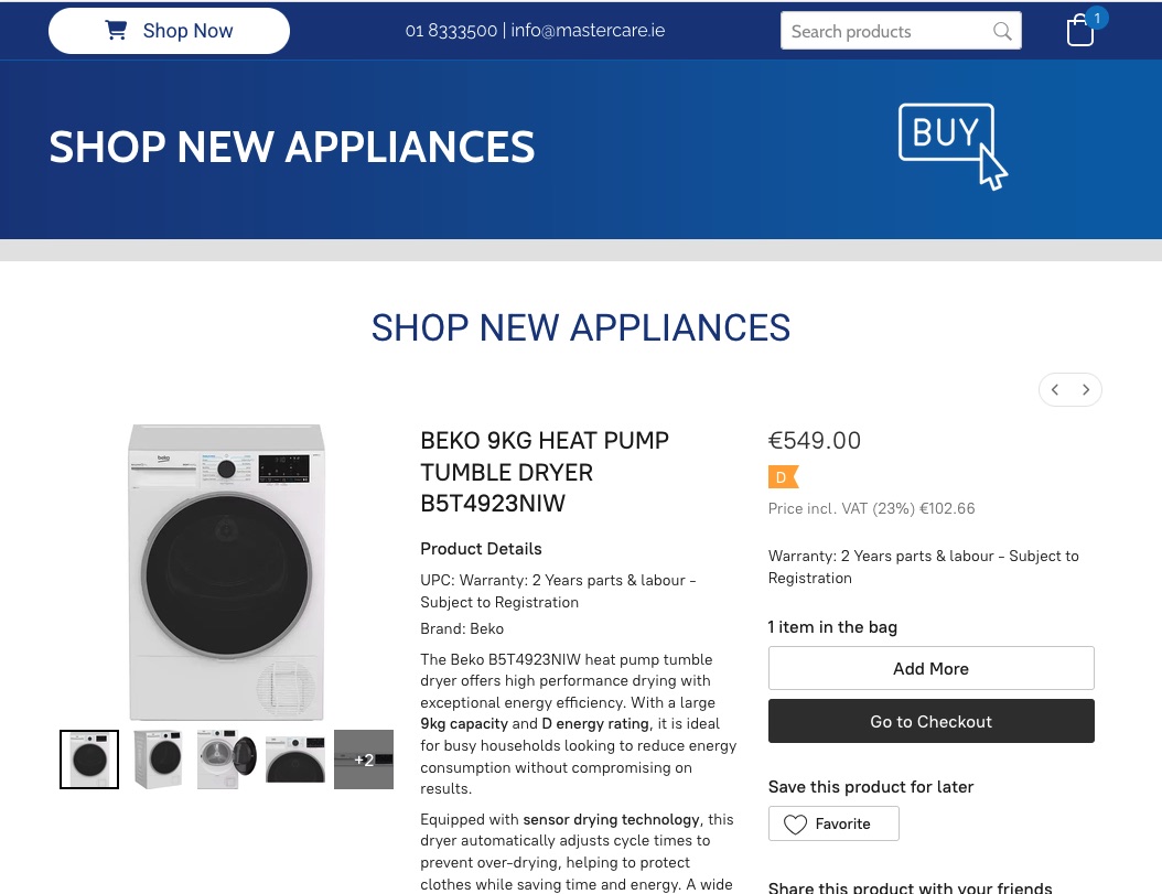 Website example: Buy now