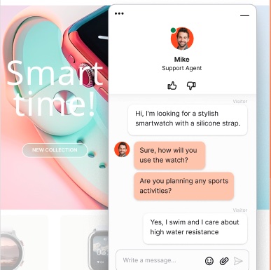 Website example: Live chat