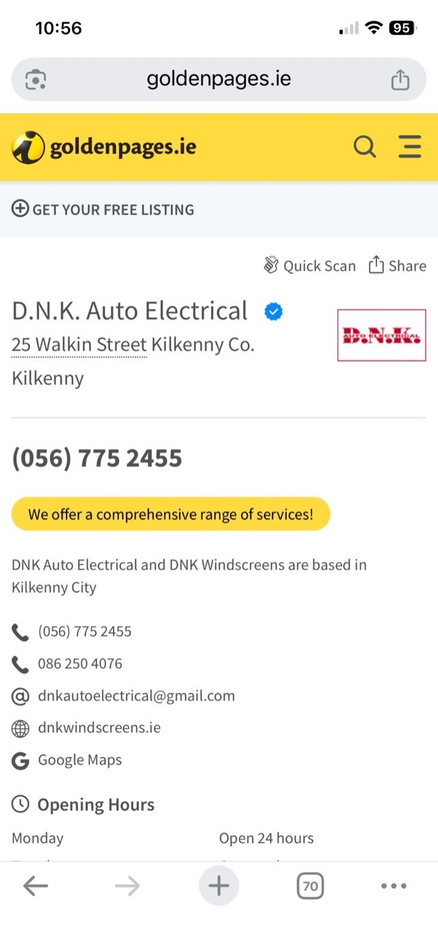 goldenpages.ie: what a customer sees