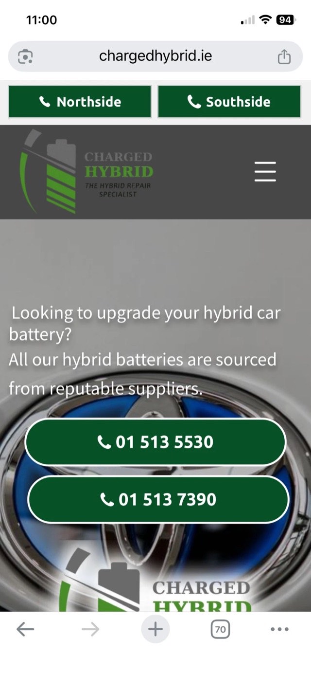Example: an FCR-built website on a phone